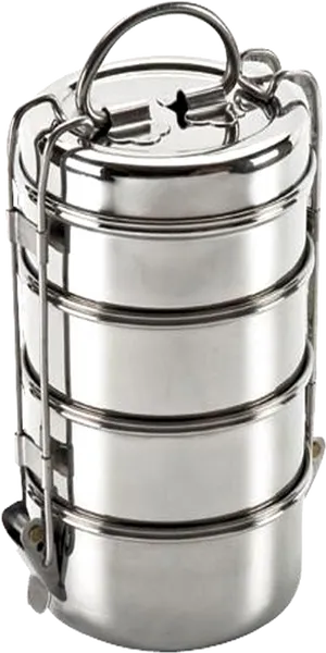 Stainless Steel Tiffin Box Stacked PNG Image