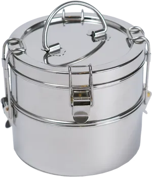 Stainless Steel Tiffin Box Stacked PNG Image