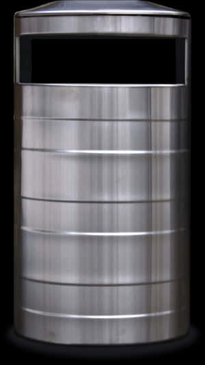 Stainless Steel Trash Can PNG image with transparent background