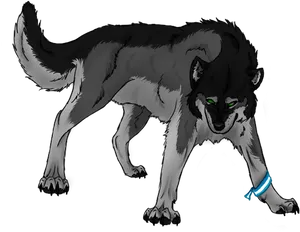 Stalking Wolf Illustration PNG Image