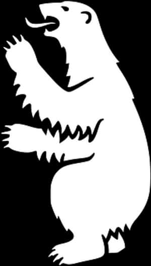 Standing Bear Silhouette PNG image with transparent background