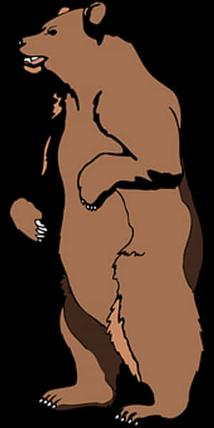 Standing Brown Bear Cartoon PNG image with transparent background