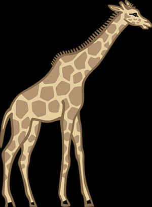 Standing Giraffe Vector Illustration PNG image with transparent background