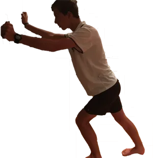 Standing Wall Calf Stretch Exercise PNG Image