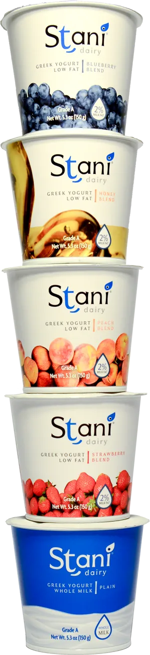 Stani Greek Yogurt Variety Stack PNG Image