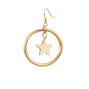 Star Hoop Earring Png Itk2 PNG Image