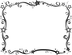 Star Patterned Black Border PNG Image