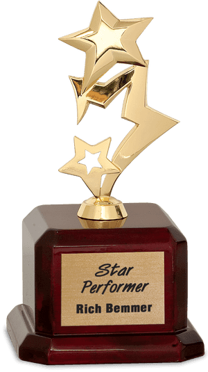 C - Metal Trophy Star Performer, HD Png Download PNG image with transparent background