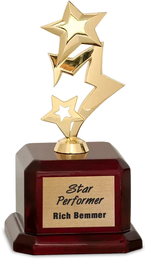 Star Performer Award Trophy PNG Image