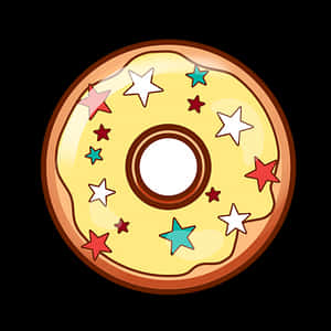 Star Sprinkled Yellow Donut PNG image with transparent background