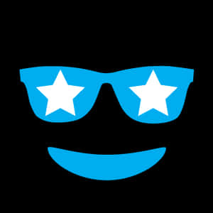 Star Sunglasses Smiley Face Emoji PNG with transparent background