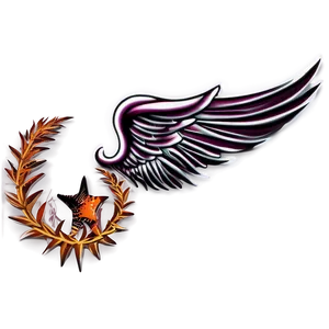 Star Tattoo With Wings Png 10 PNG Image