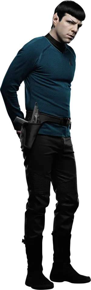 Star Trek Uniformed Character Pose PNG Image