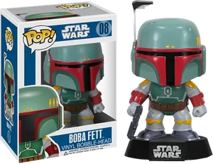 Star Wars Boba Fett Funko Pop PNG Image