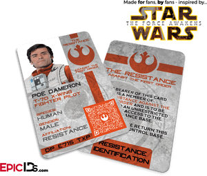 Star Wars Resistance I D Card Poe Dameron PNG image with transparent background