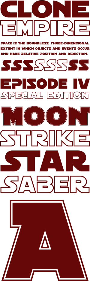 Star Wars Style Font Design PNG Image