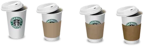 Starbucks Coffee Cups Variety PNG Image