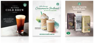 Starbucks Drink Selections Advertisement PNG Image