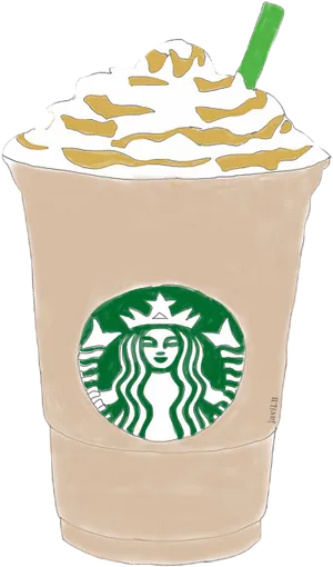 Starbucks Frappewith Whipped Cream PNG Image