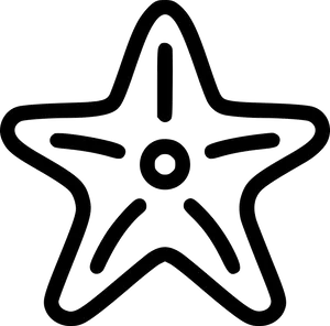 Starfish Outline Clipart PNG Image