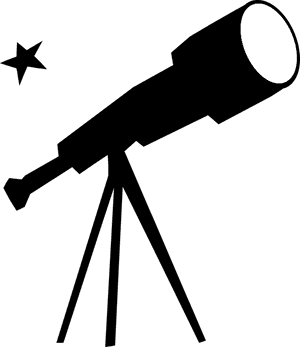 Telescope, View, Binocular, Look, Vision, Instrument - Telescope Black And White, HD Png Download PNG with transparent background