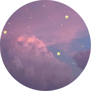 Starry Pink Sky Circle PNG Image