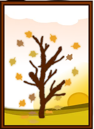 Starry Sunset Tree Artwork PNG Image