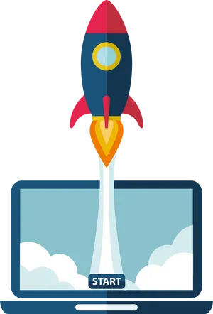 Startup Launch Concept Illustration PNG Image