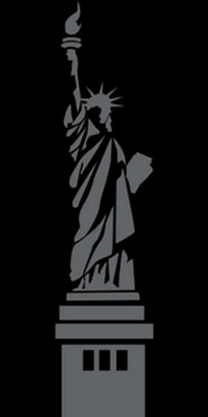 Statueof Liberty Silhouette PNG image with transparent background