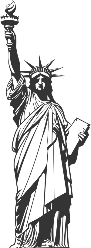 Statueof Liberty Silhouette PNG Image