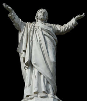 Statueof Robed Figurewith Outstretched Arms PNG image with transparent background