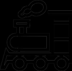 Steam Train Silhouette Outline PNG with transparent background