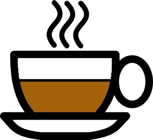 Steaming Coffee Cup Graphic PNG Image