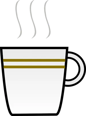 Steaming Coffee Cup Graphic PNG Image