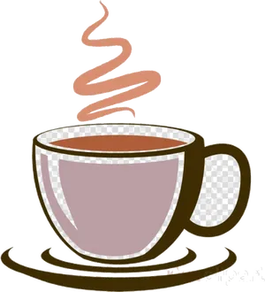 Steaming Coffee Cup Graphic PNG Image