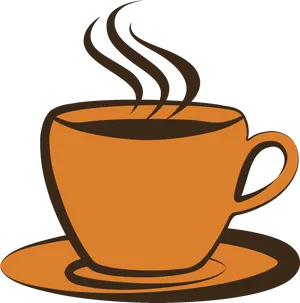 Steaming Coffee Cup Graphic PNG Image