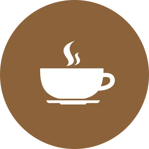 Steaming Coffee Cup Icon PNG Image