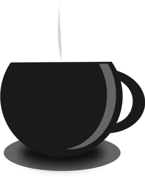 Steaming Coffee Cup Silhouette PNG Image