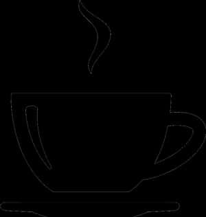 Steaming Coffee Cup Silhouette PNG with transparent background