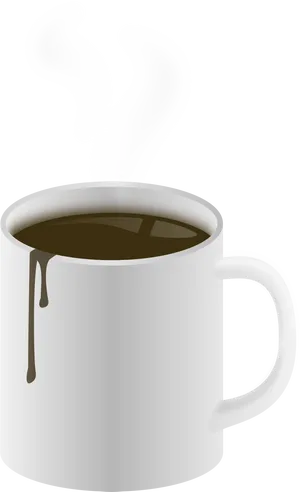 Steaming Coffee Mug Vector PNG Image