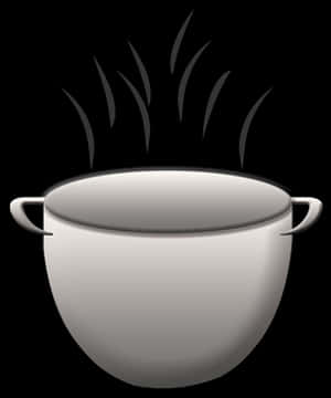 Steaming Cooking Pot Graphic PNG image with transparent background