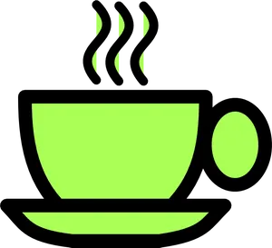 Steaming Green Tea Cup Icon PNG Image