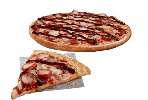 Steaming Hot Pepperoni Pizzawith B B Q Drizzle PNG Image