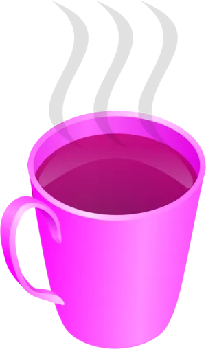 Steaming Purple Tea Cup Vector PNG Image