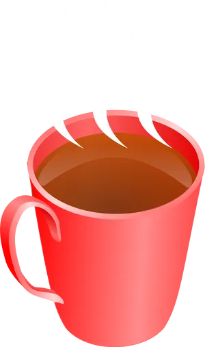 Steaming Red Tea Cup Vector PNG Image