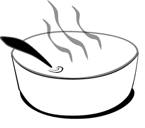Hot Bowl Of Soup Clipart - Black And White Clip Art Soup, HD Png Download PNG image with transparent background