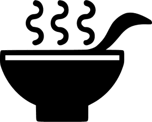Drink Healthy Hot Soup Bowl Spoon - Black And White Bowl Of Soup, HD Png Download PNG image with transparent background