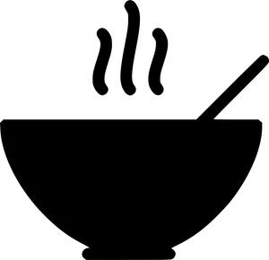 Steaming Soup Bowl Silhouette PNG Image