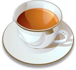 Steaming Tea Cup Vector PNG Image