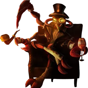 Steampunk Crab Gentleman PNG Image